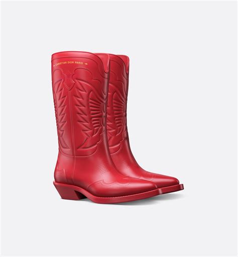 dior wind boots|Dior Wind Heeled Boot Amaryllis Red Rubber .